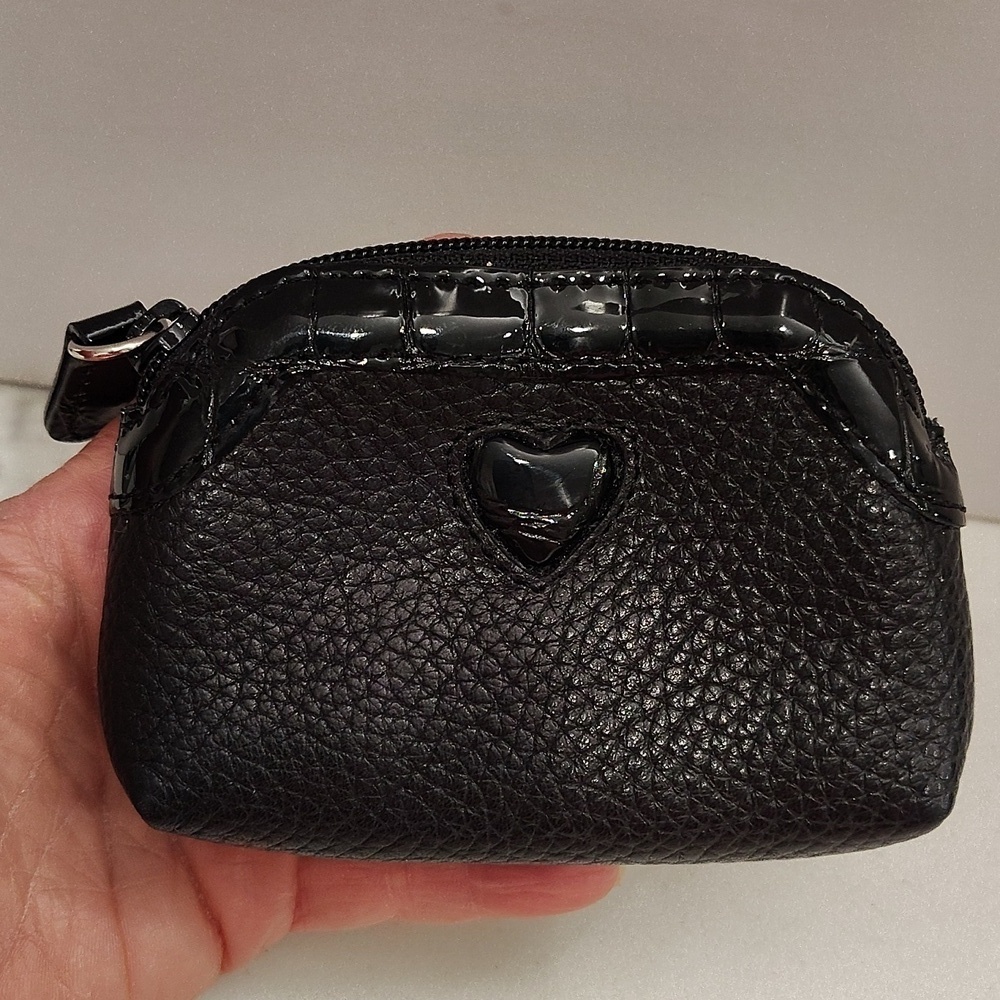 Brighton Small Black Leather Coin Purse Pebble Embossed - Picture 4 of 6